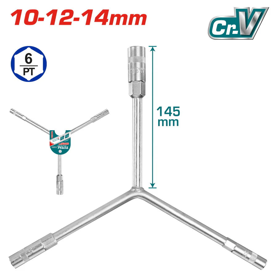 TOTAL THYSW101214 Y-Type Socket Wrench 10/12/14mm Cr-V Total